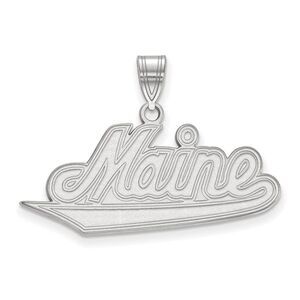 10k White Gold U. of Maine Large Pendant